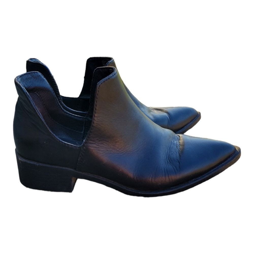 Steve Madden Black Menswear Inspired Joelle Leather Booties Size 6.5
